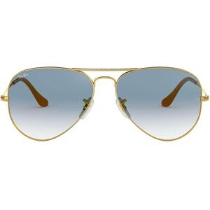 Ray-Ban Gold Frame Sunglasses with Blue Lenses